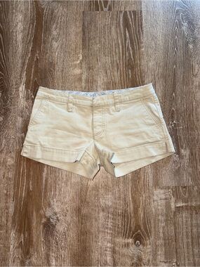 Vintage Y2K American Eagle Outfitters Cream Cotton Shortie Shorts